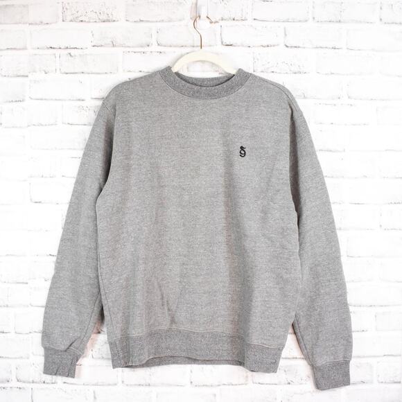 Spiritual Gangster Heather Gray Monogram Embroidered Pullover Sweatshirt Large - Picture 2 of 7